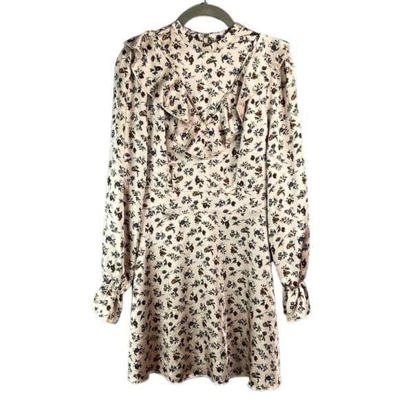 LAURA ASHLEY + UO Exclusive NWT Candy Long Sleeve Mini Dress Ruffle Bib Size XS - Picture 3 of 14